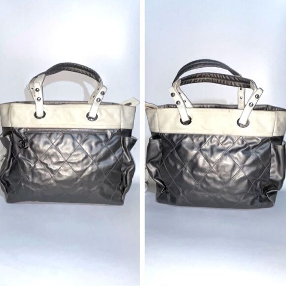 Authentic๐๏ธ Chanel Paris Biarritz MMโToteโShoulderโBag - Picture 2 of 15